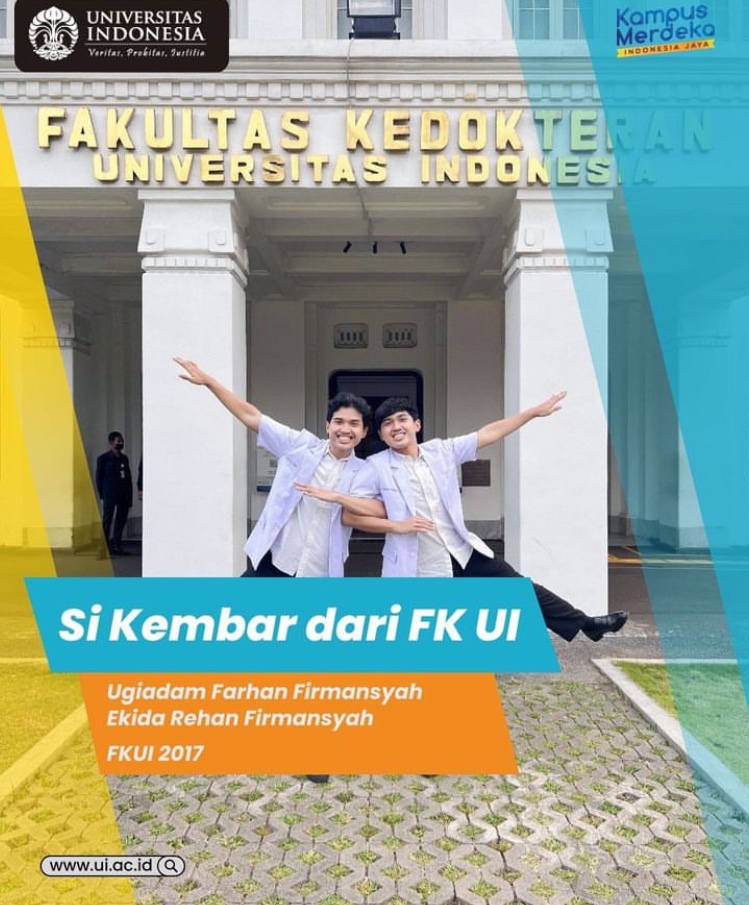 Gambar Farhan Firmansyah dan Ekida Rehan di Fakultas Kedokteran Universitas Indonesia (Sumber: Instagram @univ_indonesia)