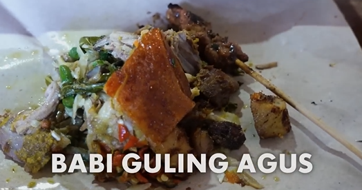 Gambar Hidangan Babi Guling dan Sate khas Bali (Sumber: Youtube Talent)