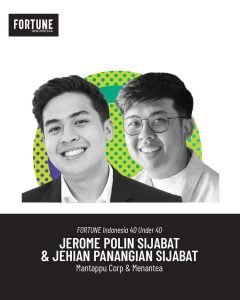Gambar Jehian Sijabat dan Jerome Polin sebagai Awardee Termuda Fortune Indonesia's 40 Under 40 tahun 2023 (Sumber: Instagram @fortune.idn)