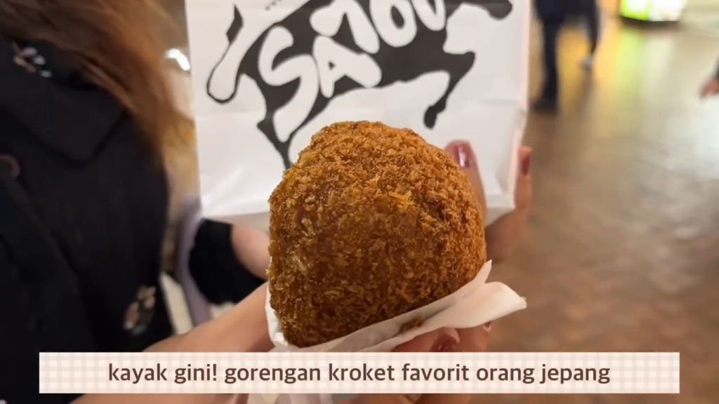 Gambar Kroket Isi Kentang dari Wilayah Kichijoji, Jepang (Sumber: Youtube Talent)