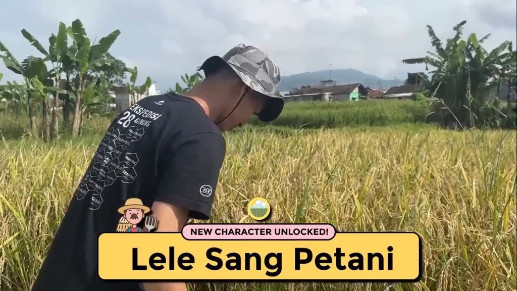 Gambar Leonardo Edwin Panen Padi dan Bersihin Kebun di Desa Petani (Sumber: Youtube Leonardo Edwin)