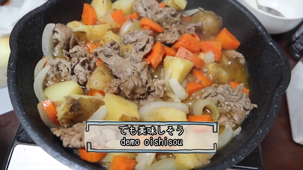 Gambar Nikujaga buatan Chef Otsuka (Sumber: Youtube Nihongo Mantappu)